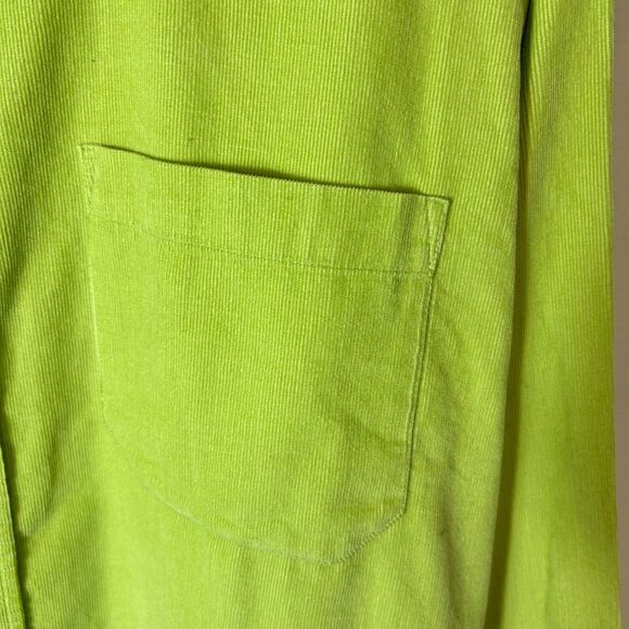 Paradise Collection Lime Green Fine Wale Corduroy LS Classic Button Up Shirt XXL - Picture 6 of 15